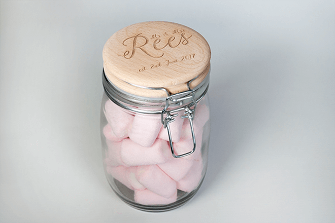 mr and mrs gift personalised storage jar