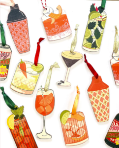 laura barnes wooden uv printed decorations made by bespoke laser uk